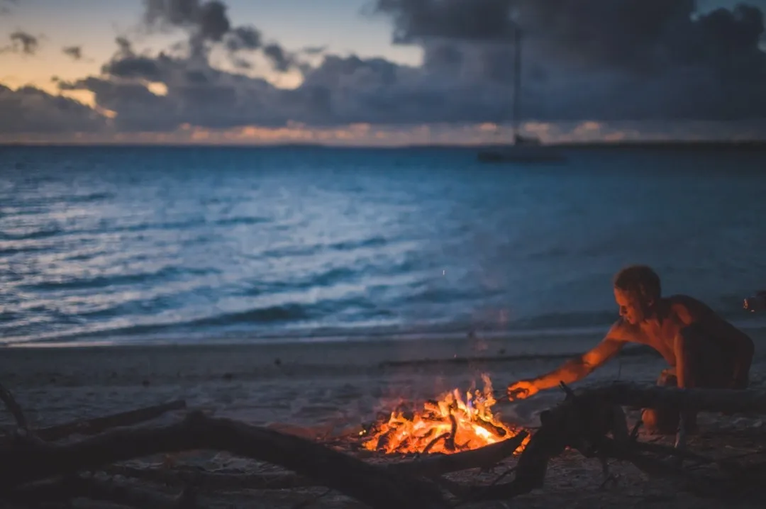 fire on the beach