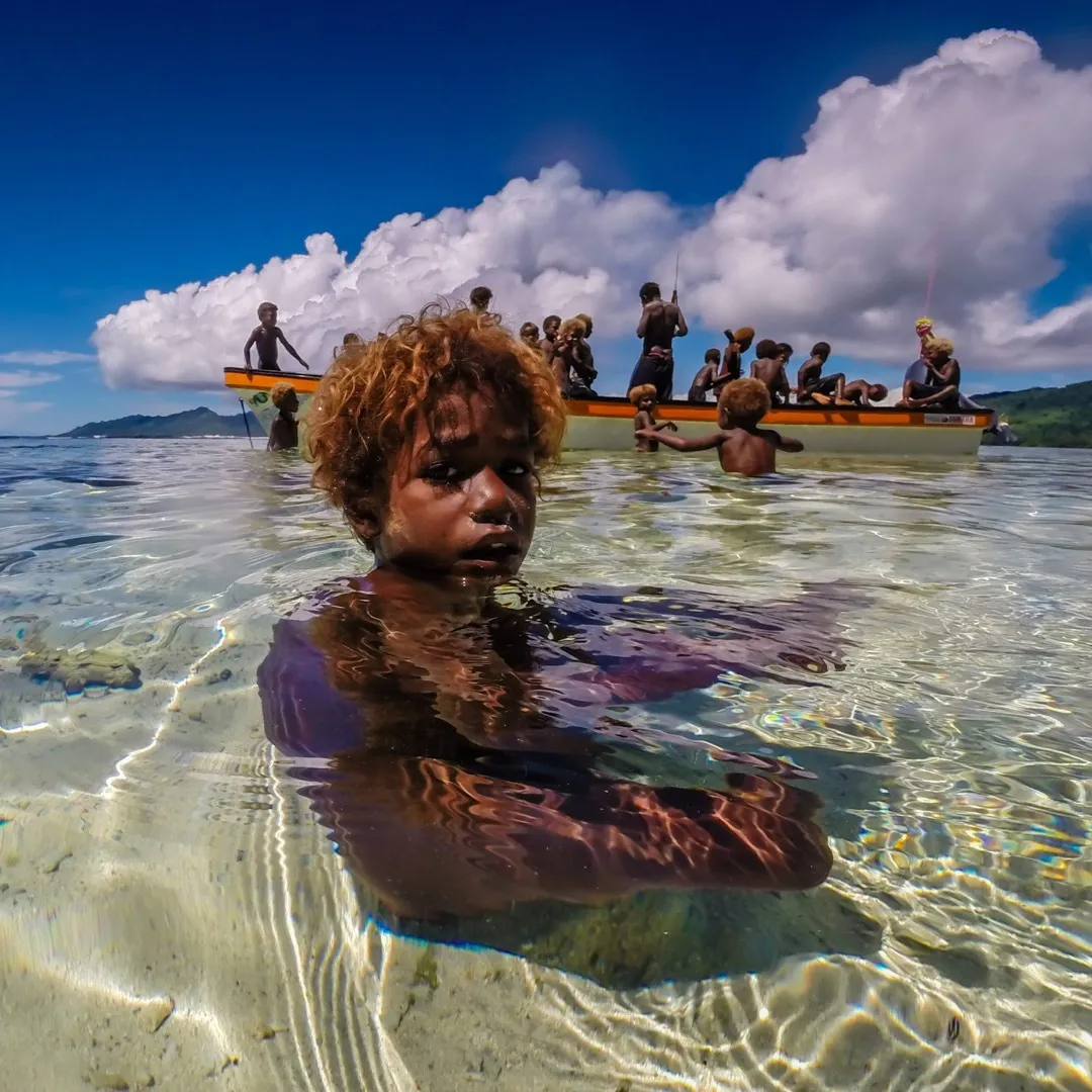 sitting in the water