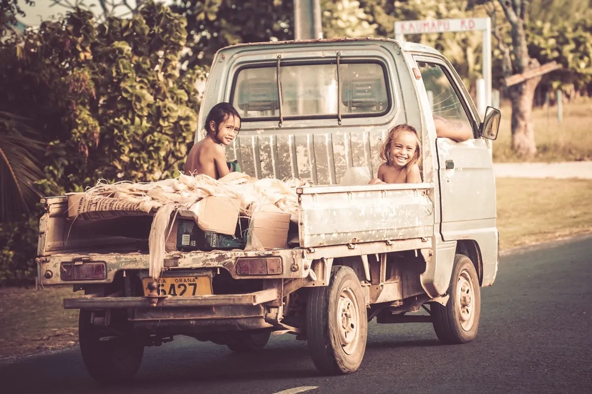 on the back of the truck