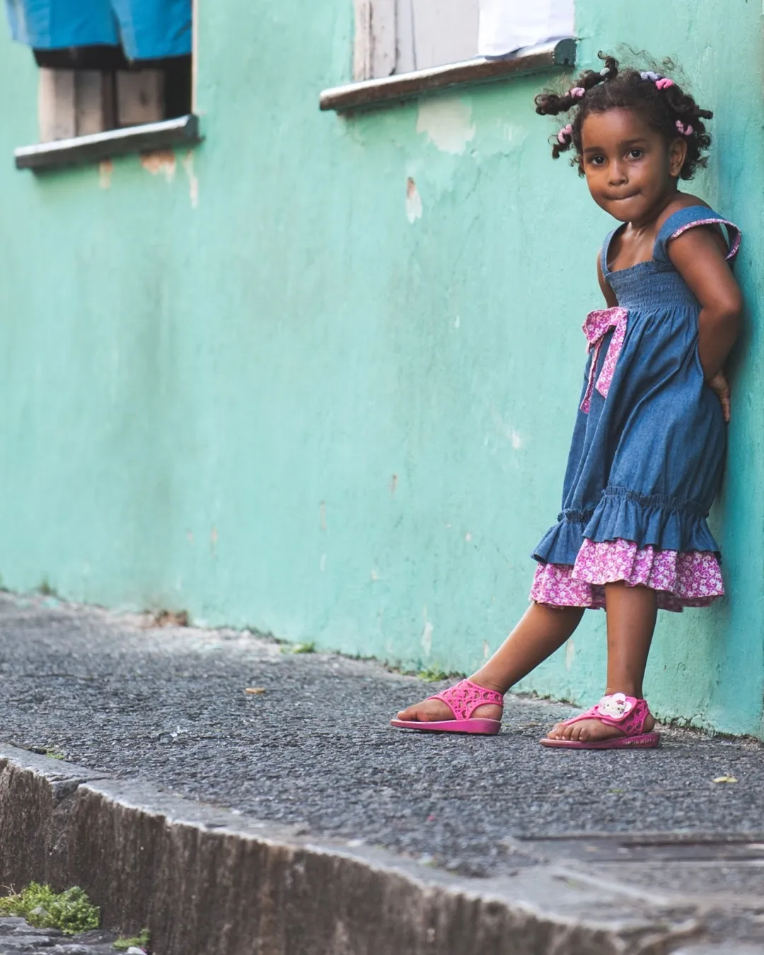 girl at the wall
