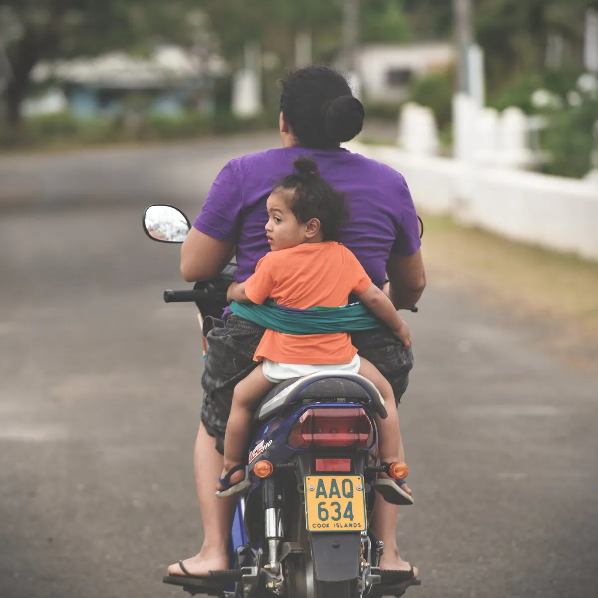 on the scooter